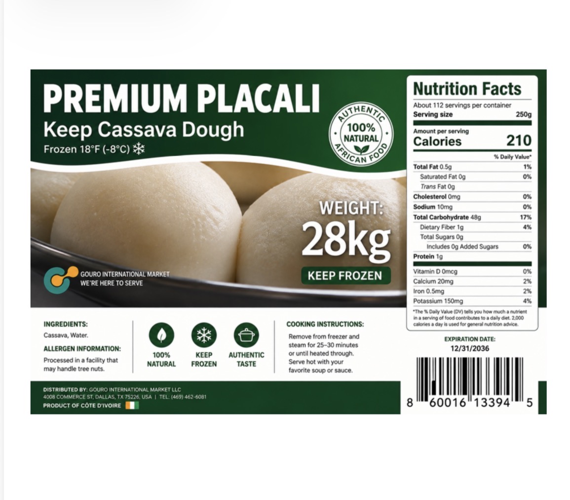 Premium Placali 28 kg product label